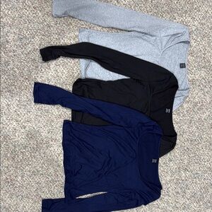 SHEIN Black and Gray Long Sleeve Tops
